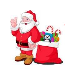 Santa with bag of toys giving a thumbs up