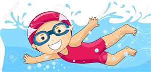Clip art child swimming in water